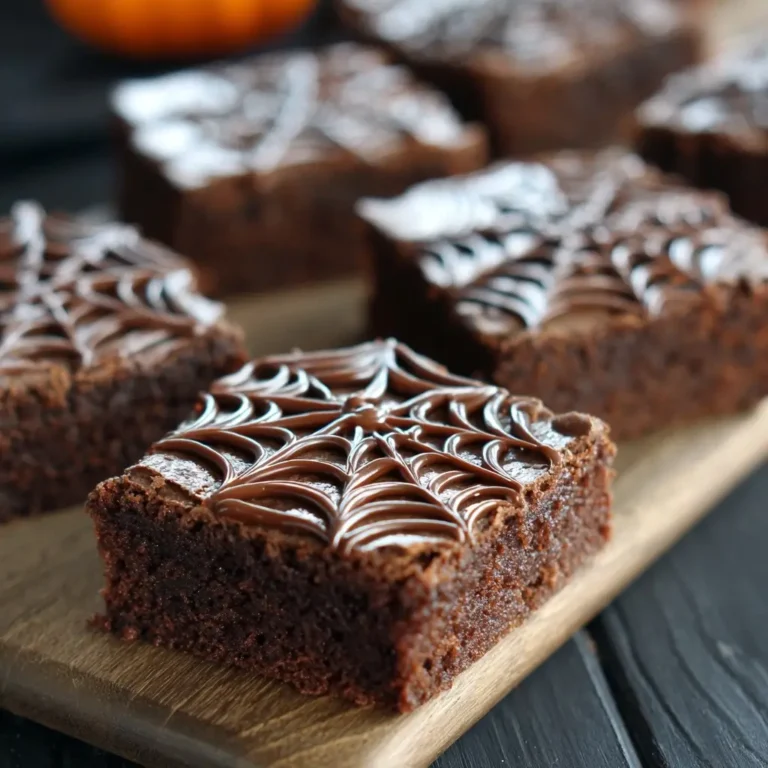 Spiderweb Halloween Brownies