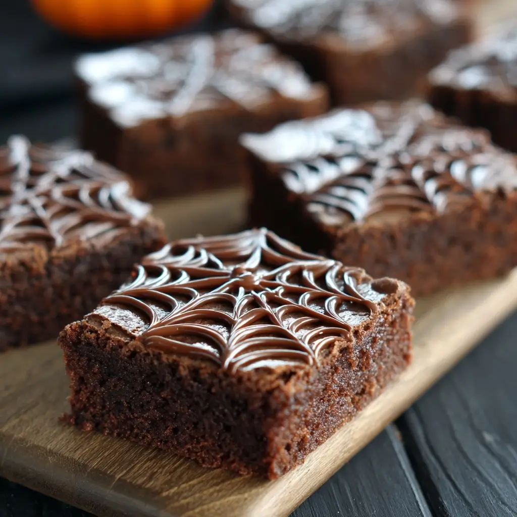 Spiderweb Halloween Brownies