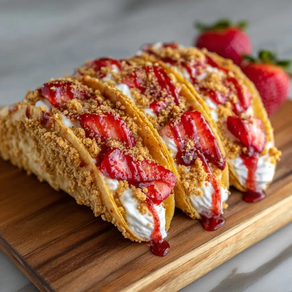 Strawberry Crunch Cheesecake Tacos