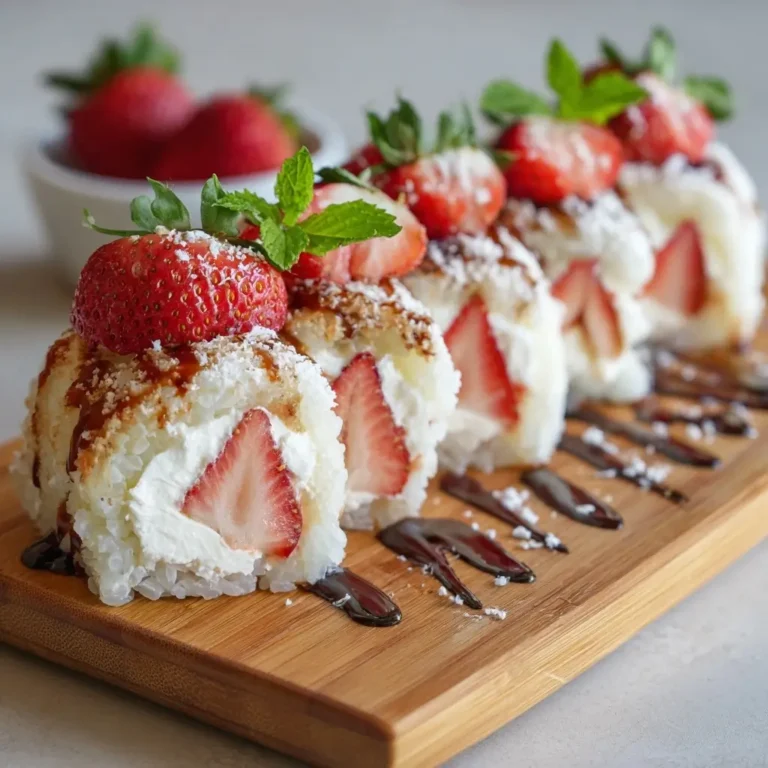 Strawberry Shortcake Sushi Rolls