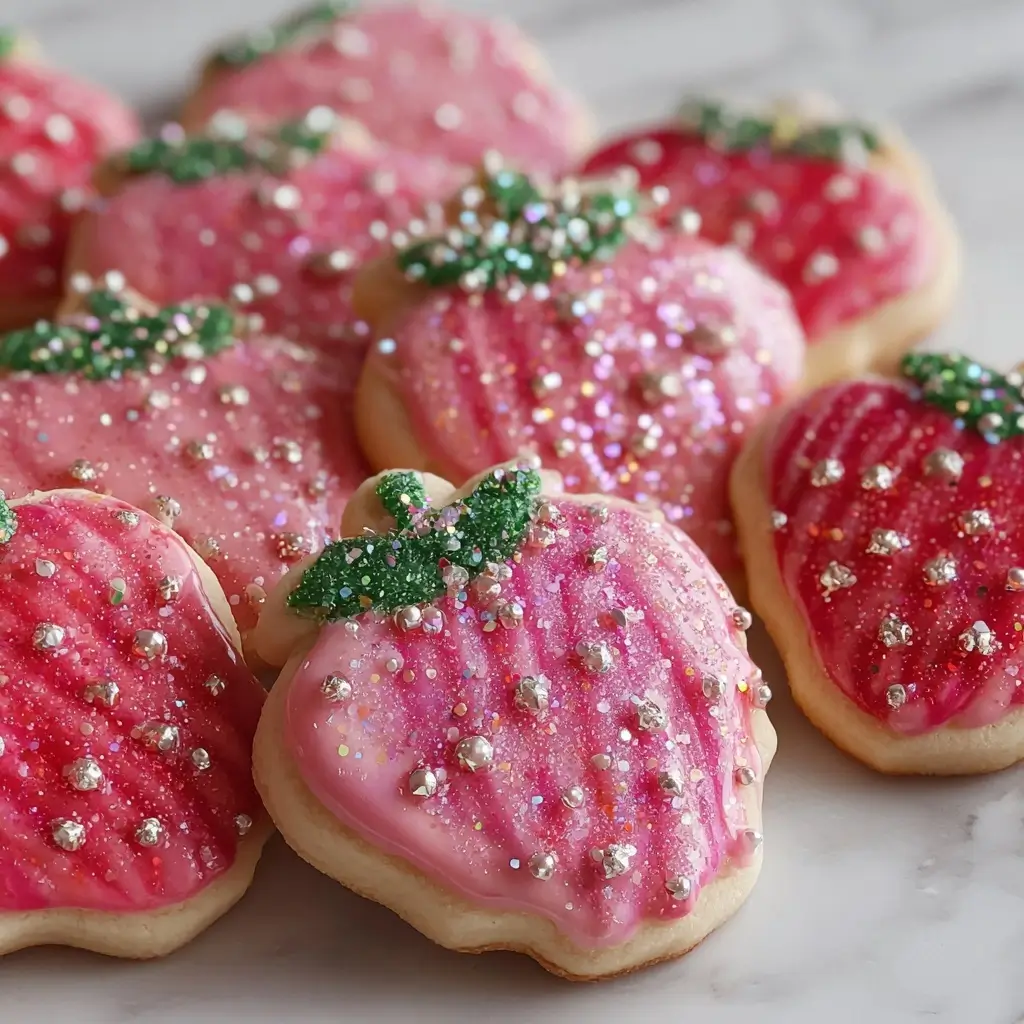 Strawberry Sugar Cookies with Sparkling Strawberry Sugar