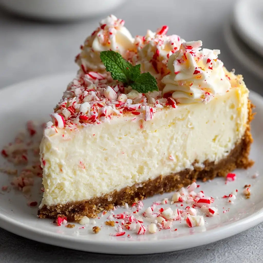 White Chocolate Peppermint Cheesecake
