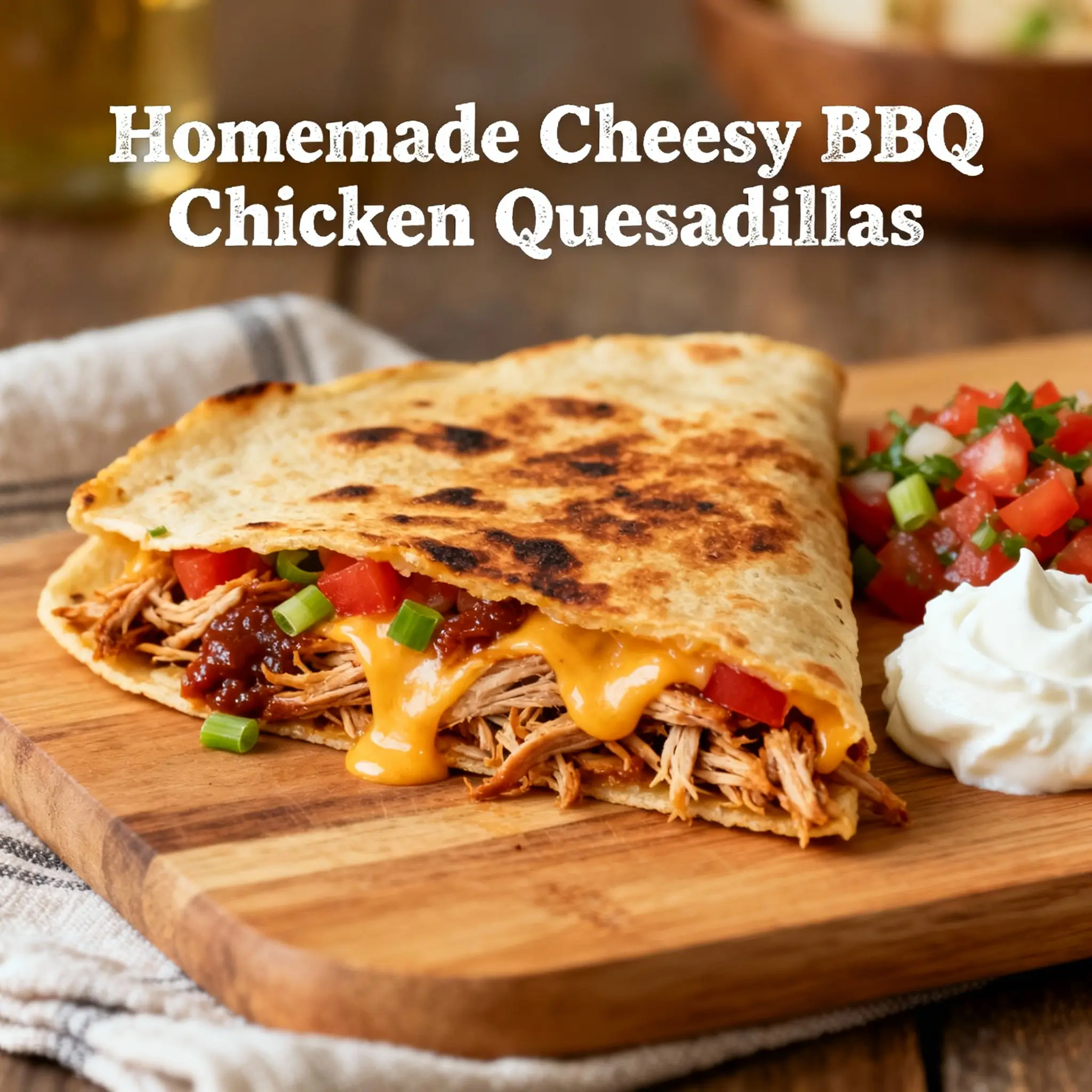 Cheesy BBQ Chicken Quesadillas