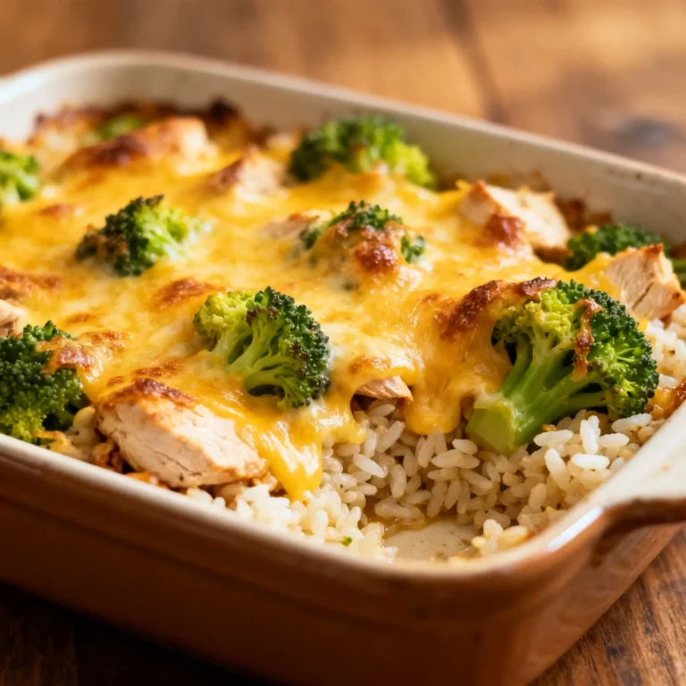 Cheesy Chicken Broccoli Rice Bake