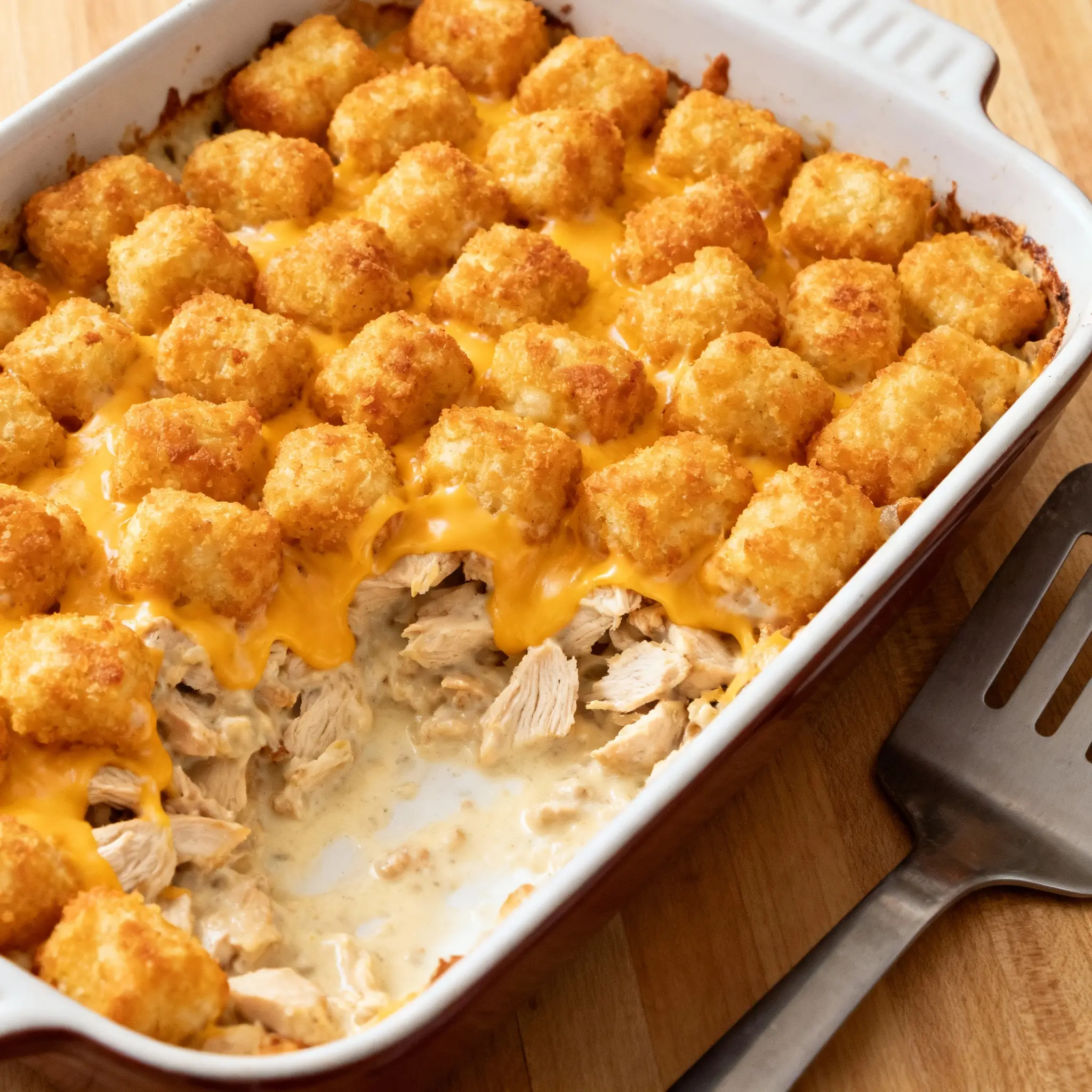 Cheesy Chicken Tater Tot Bake