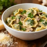 Creamy Spinach Mushroom Tortellini