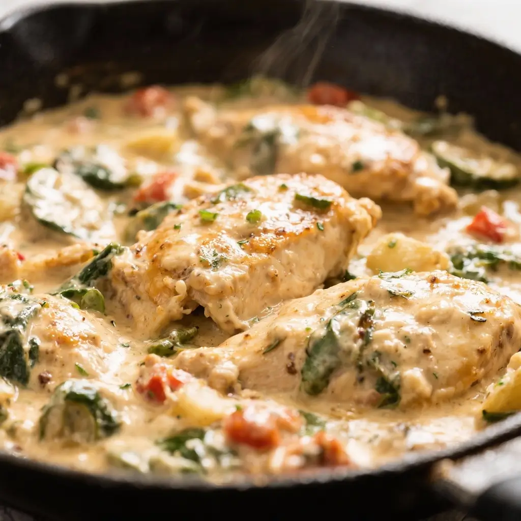 Creamy Tuscan Chicken Skillet Manhuascan