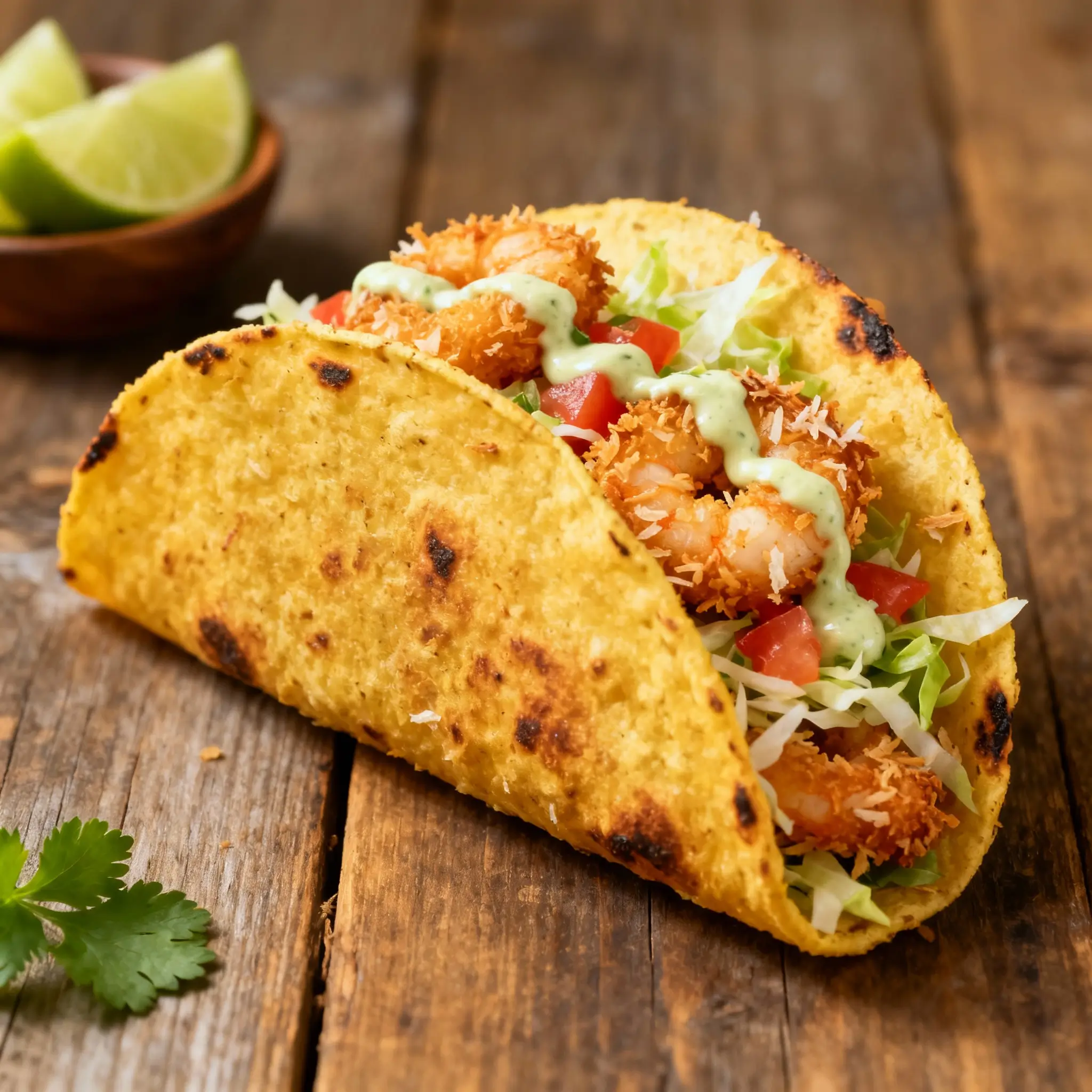 Crispy Coconut Shrimp Tacos
