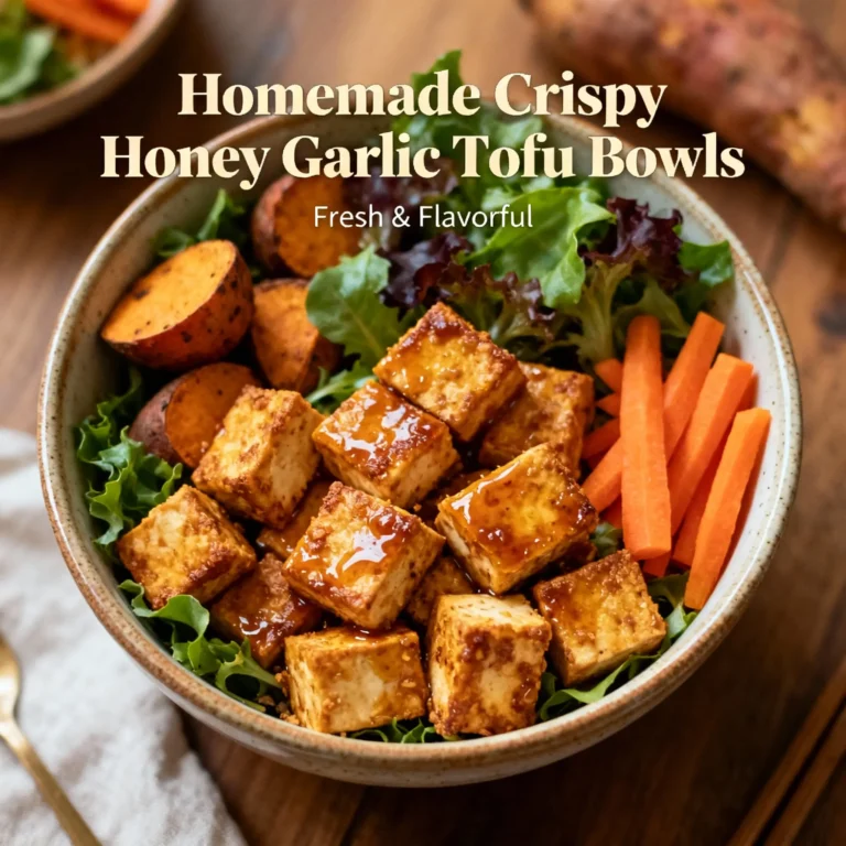 Crispy Honey Garlic Tofu Bowls