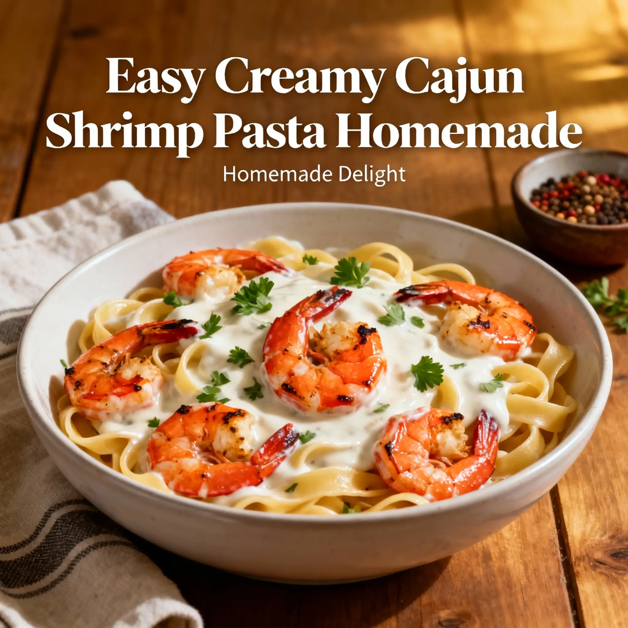 Easy Creamy Cajun Shrimp Pasta