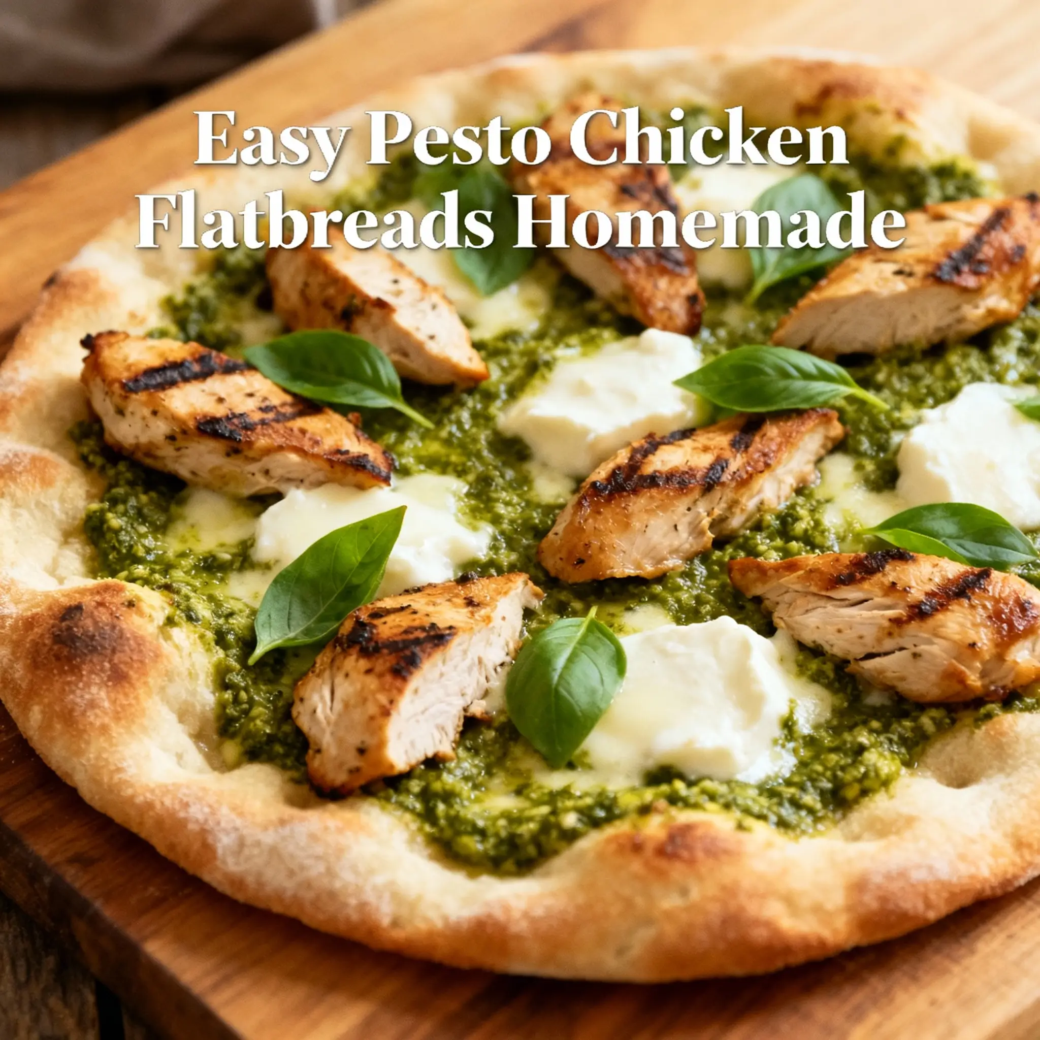 Easy Pesto Chicken Flatbreads