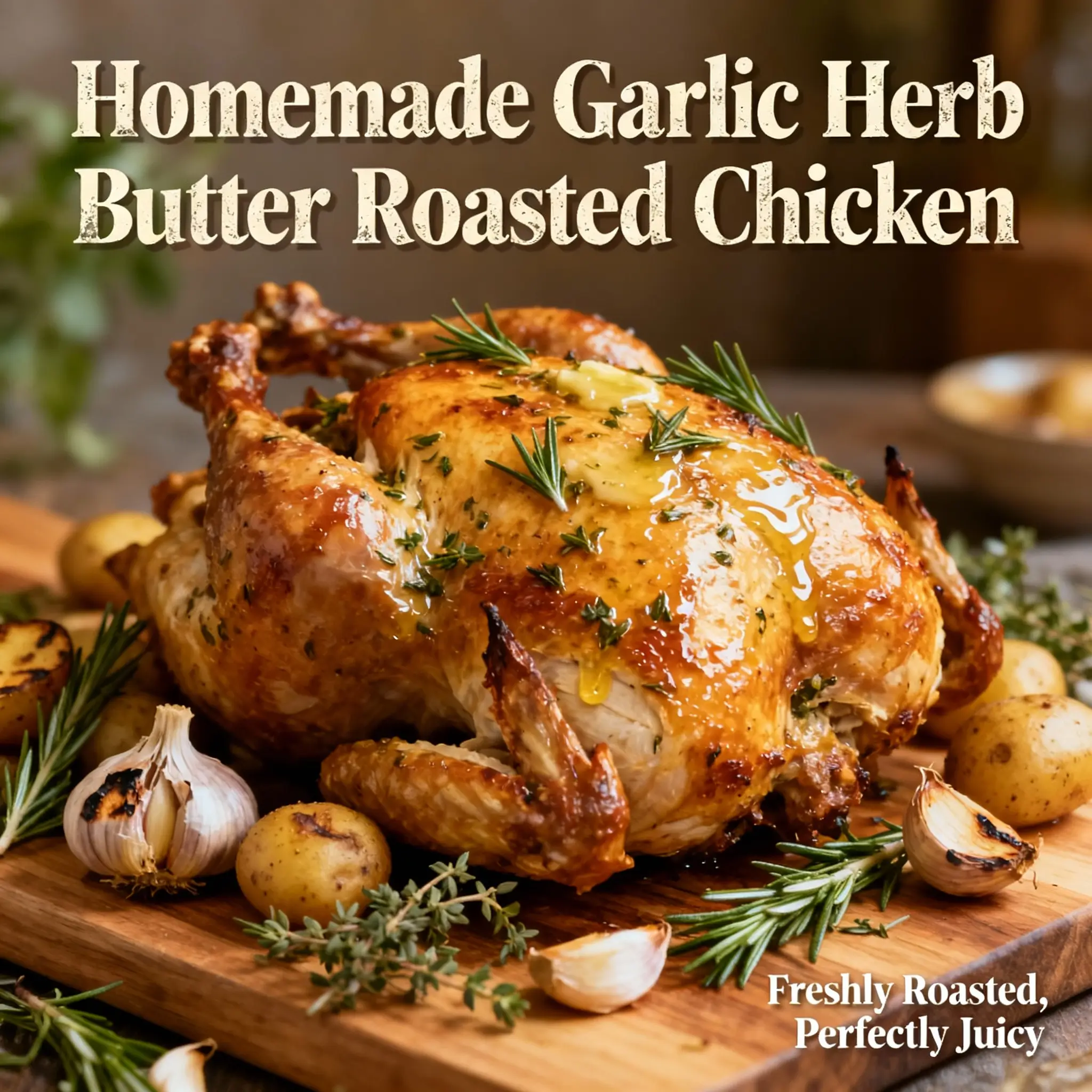 Garlic Herb Butter Roasted Chicken