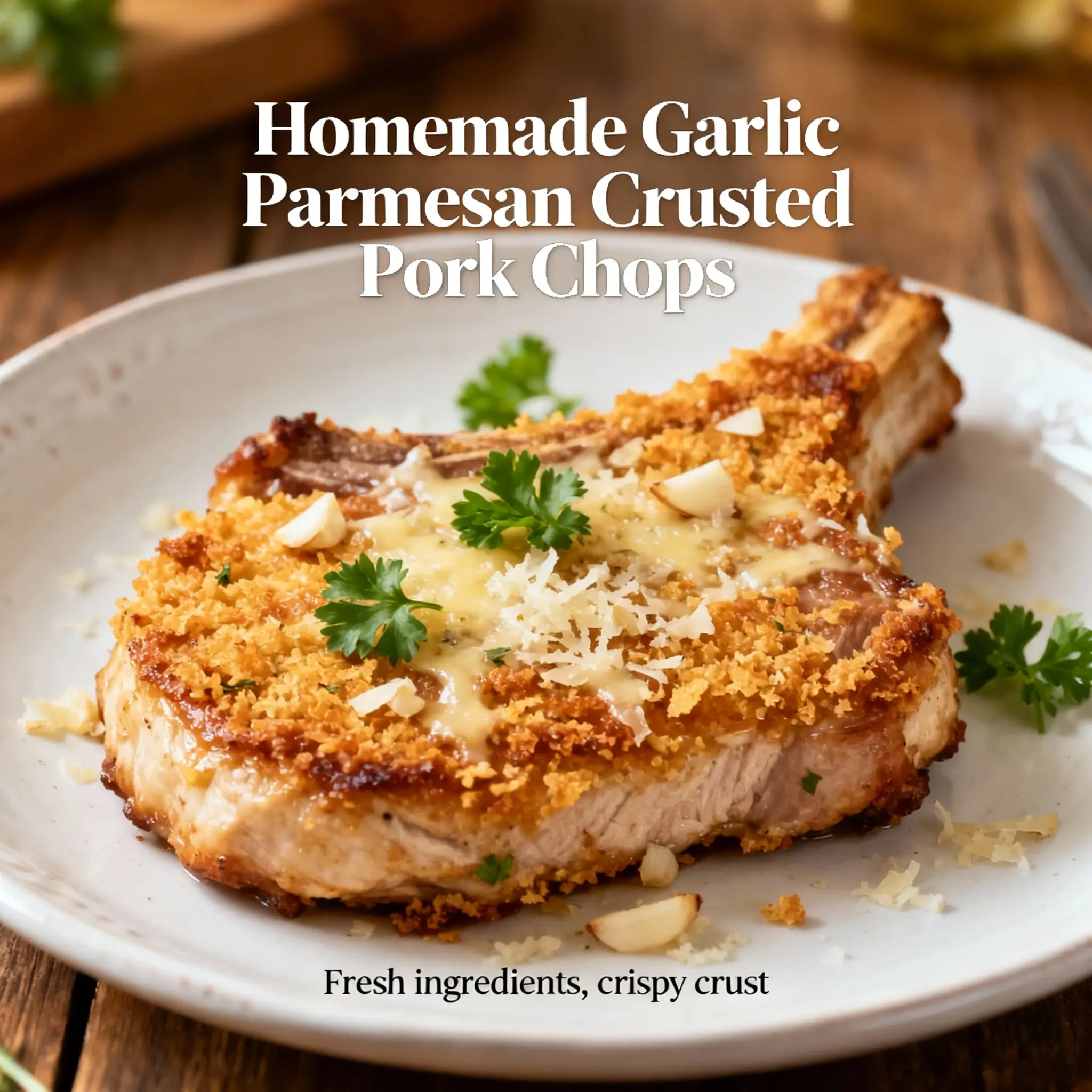 Garlic Parmesan Crusted Pork Chops