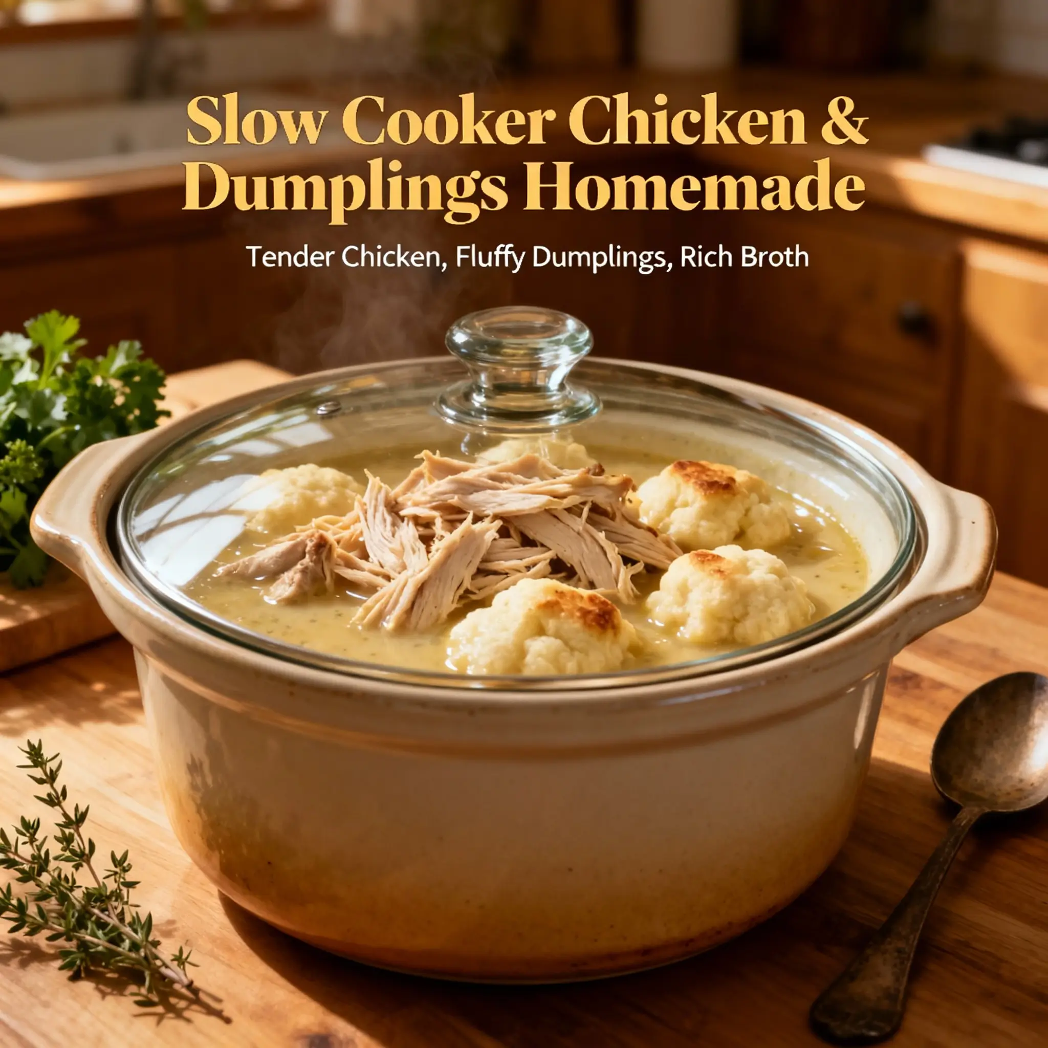Slow Cooker Chicken & Dumplings