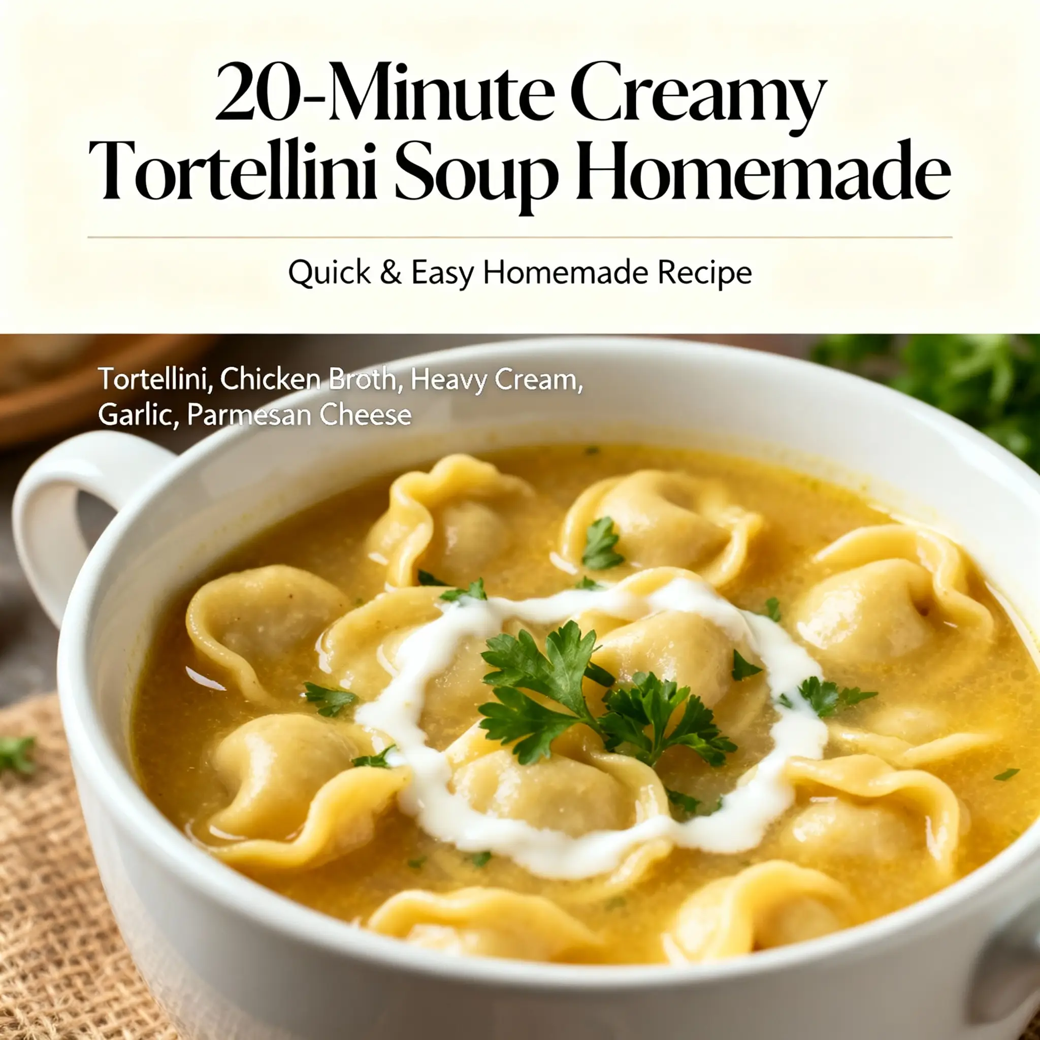 20-Minute Creamy Tortellini Soup