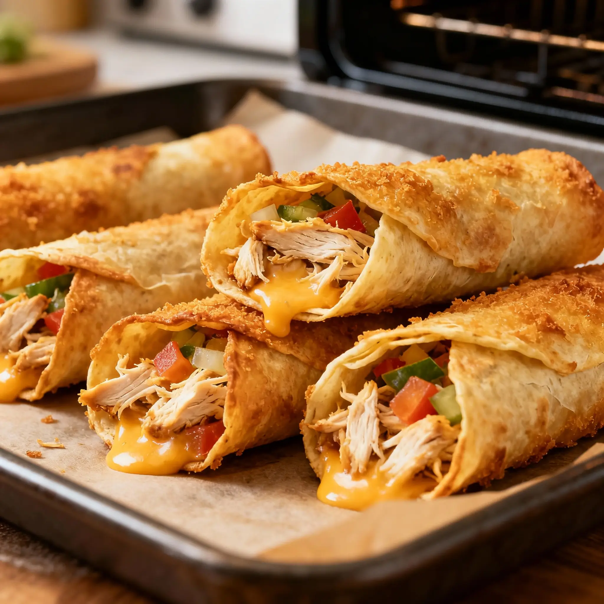 Air Fryer Crispy Chicken Taquitos