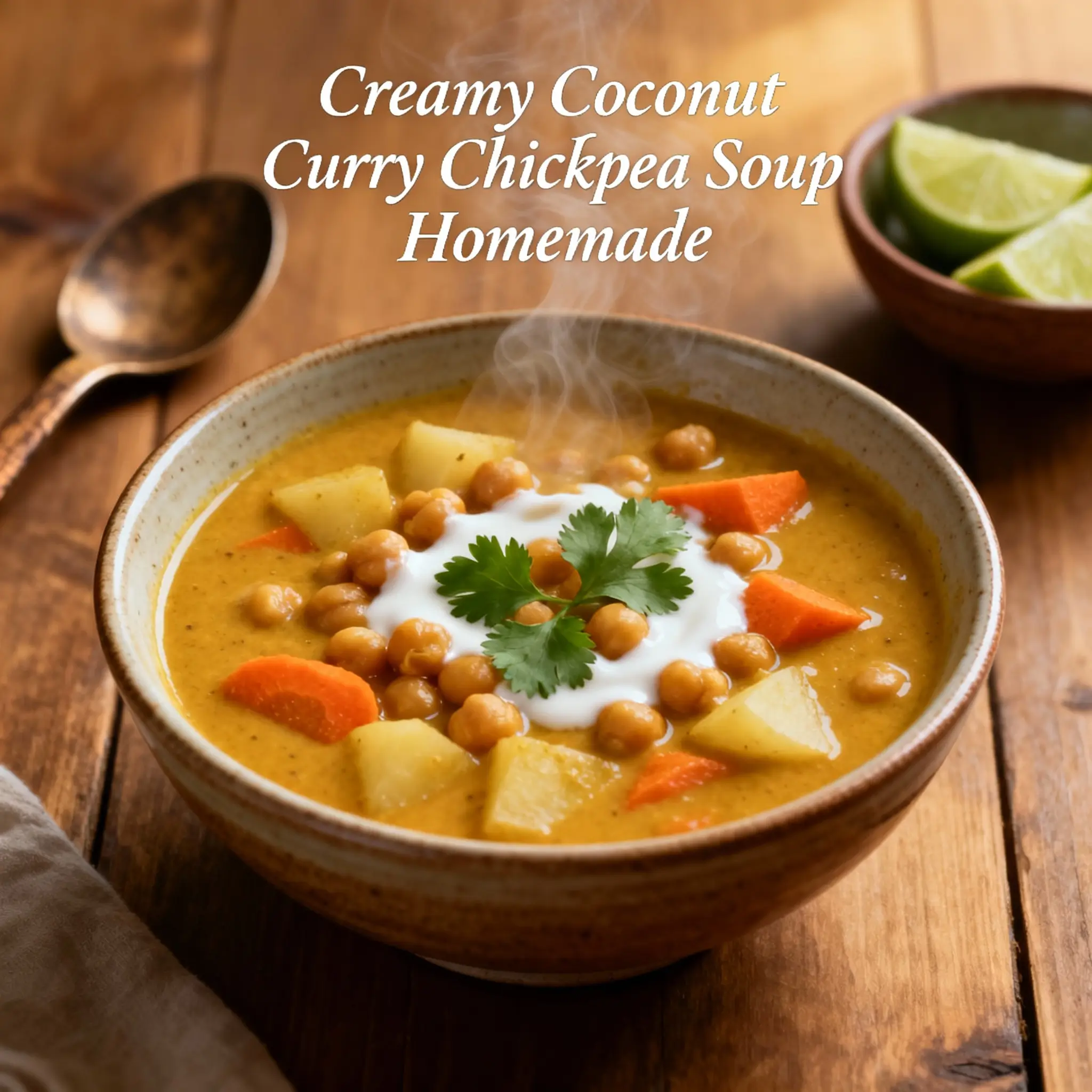 Creamy Coconut Curry Chickpea Soup