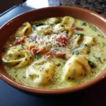 Creamy Pesto Tortellini Soup