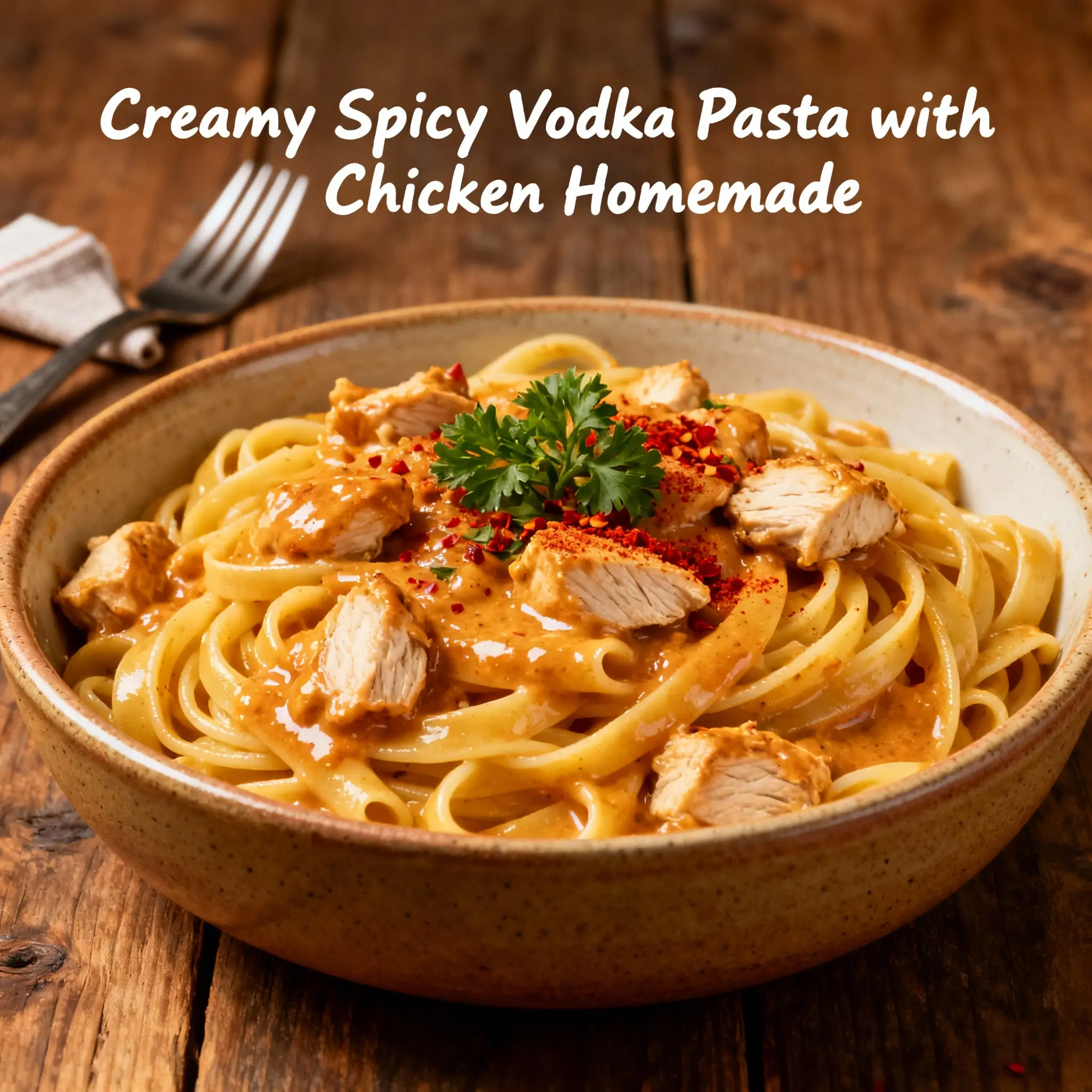 Creamy Spicy Vodka Pasta with Chicken