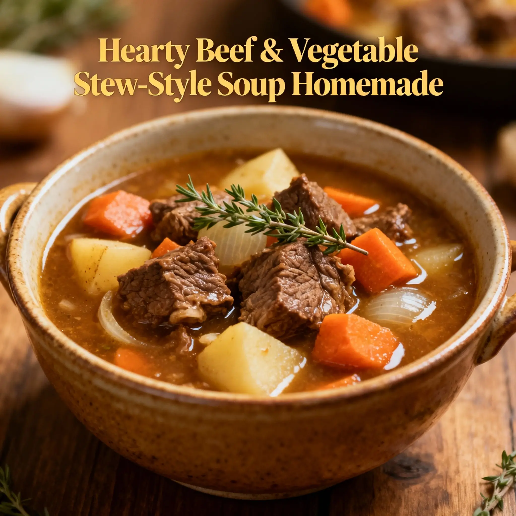 Hearty Beef & Vegetable Stew-Style Soup