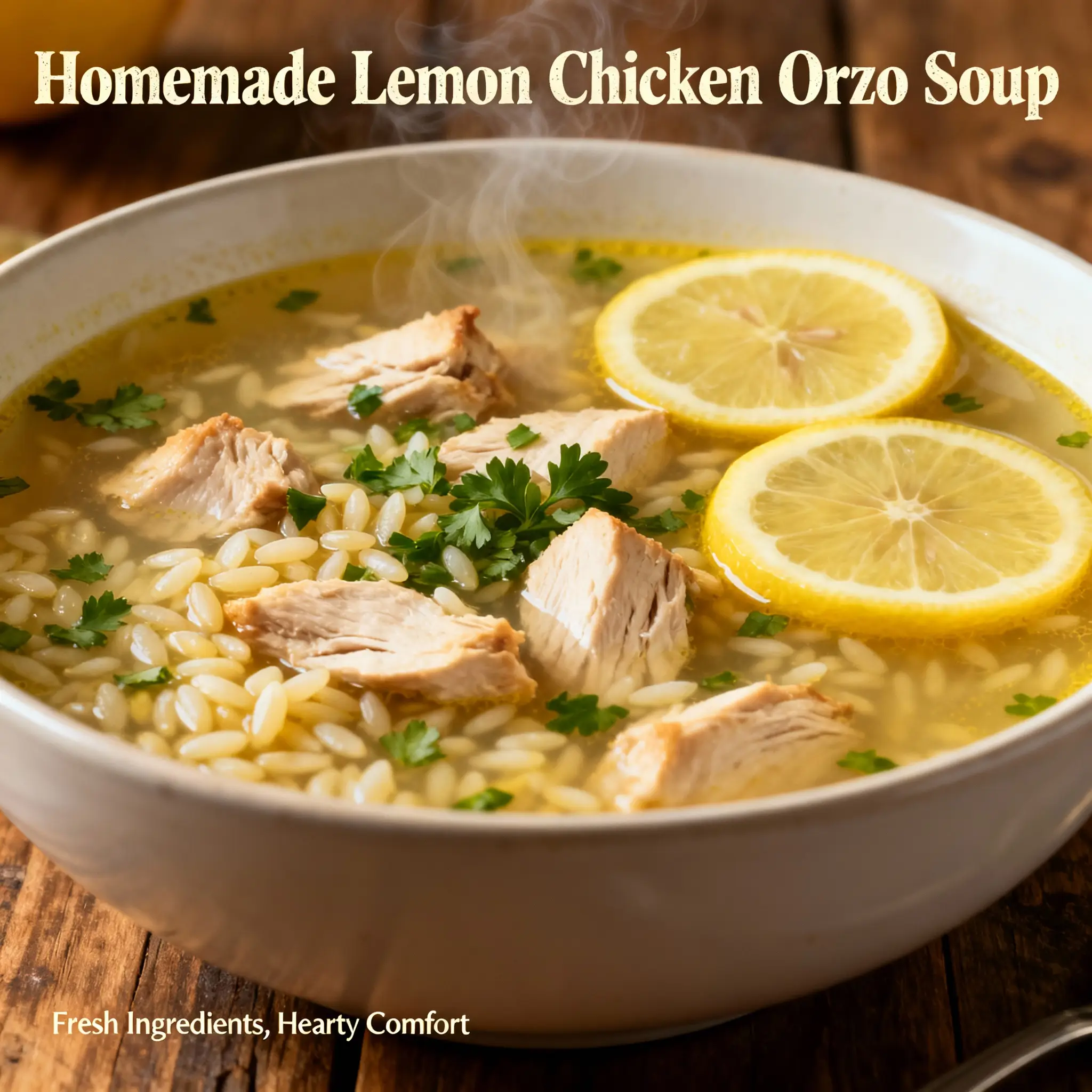 Lemon Chicken Orzo Soup