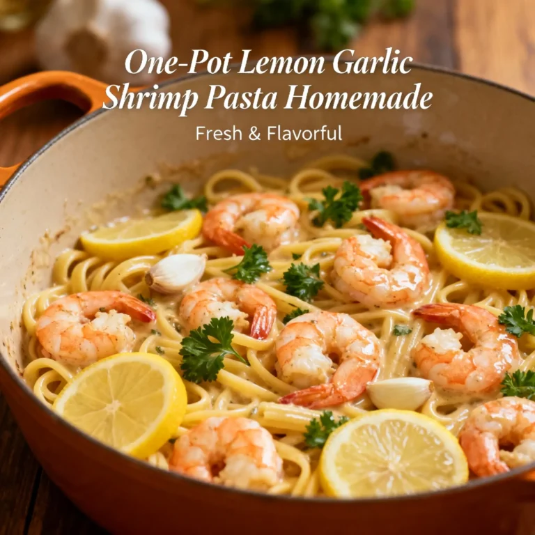 One-Pot Lemon Garlic Shrimp Pasta