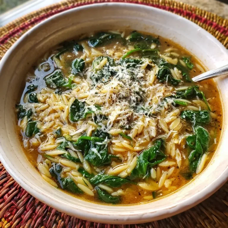 Parmesan Spinach Orzo Soup