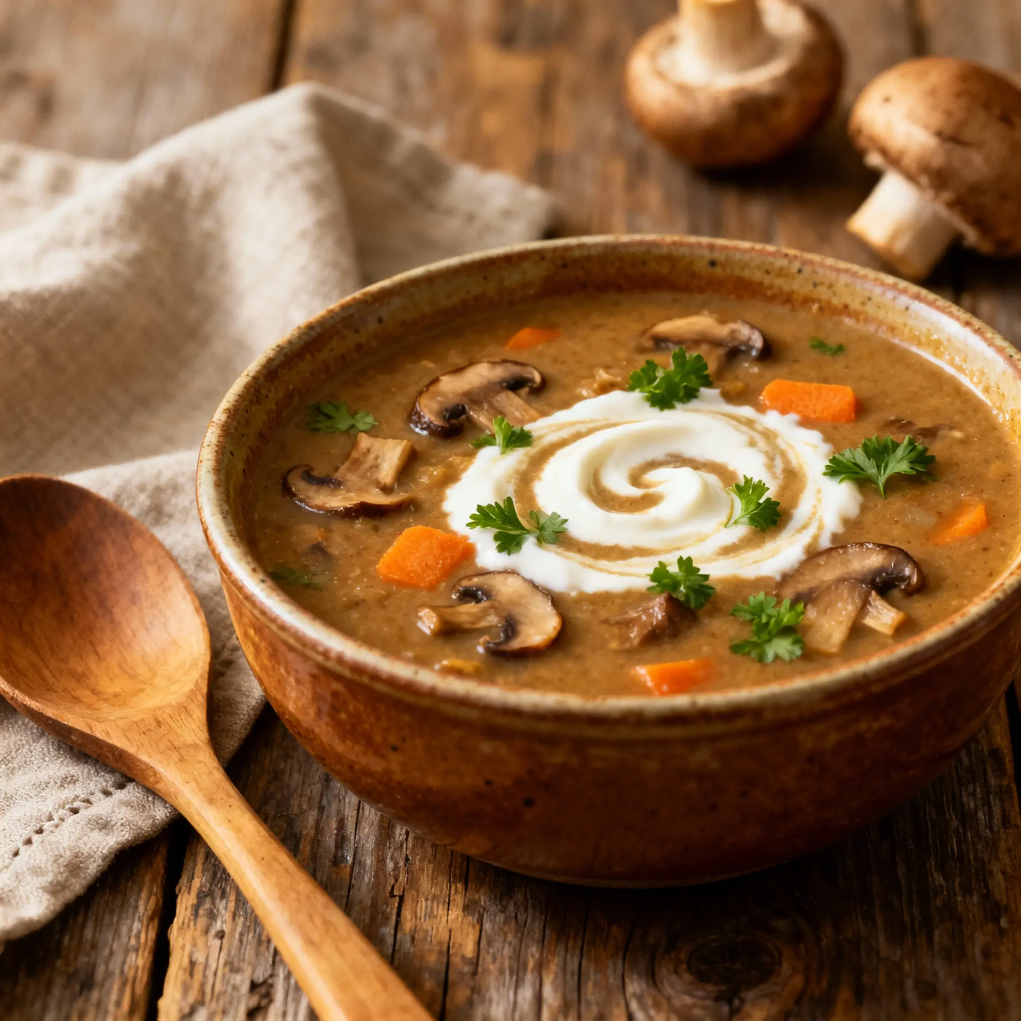 Rustic Wild Mushroom Soup