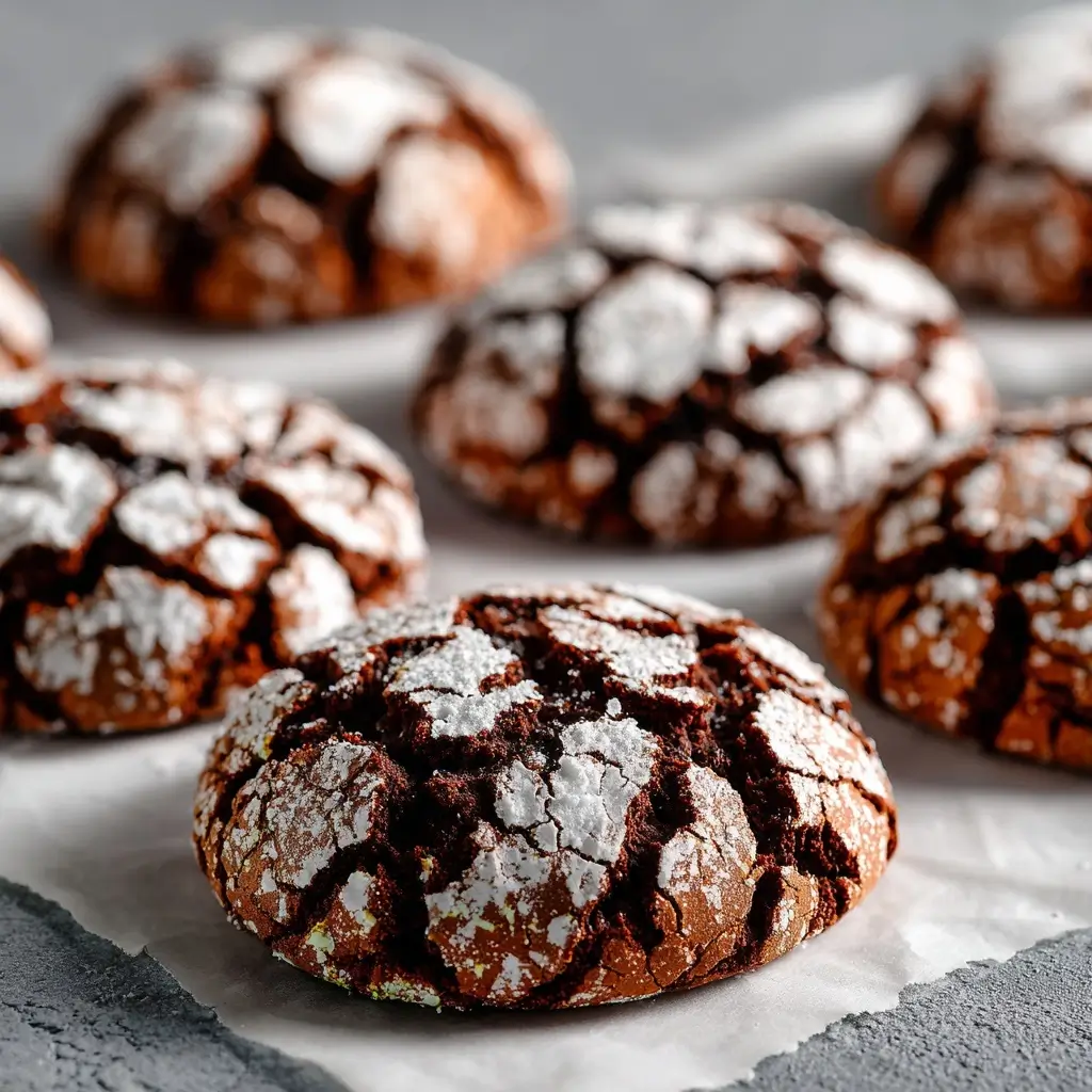 Soft Chocolate Crinkle Cookies