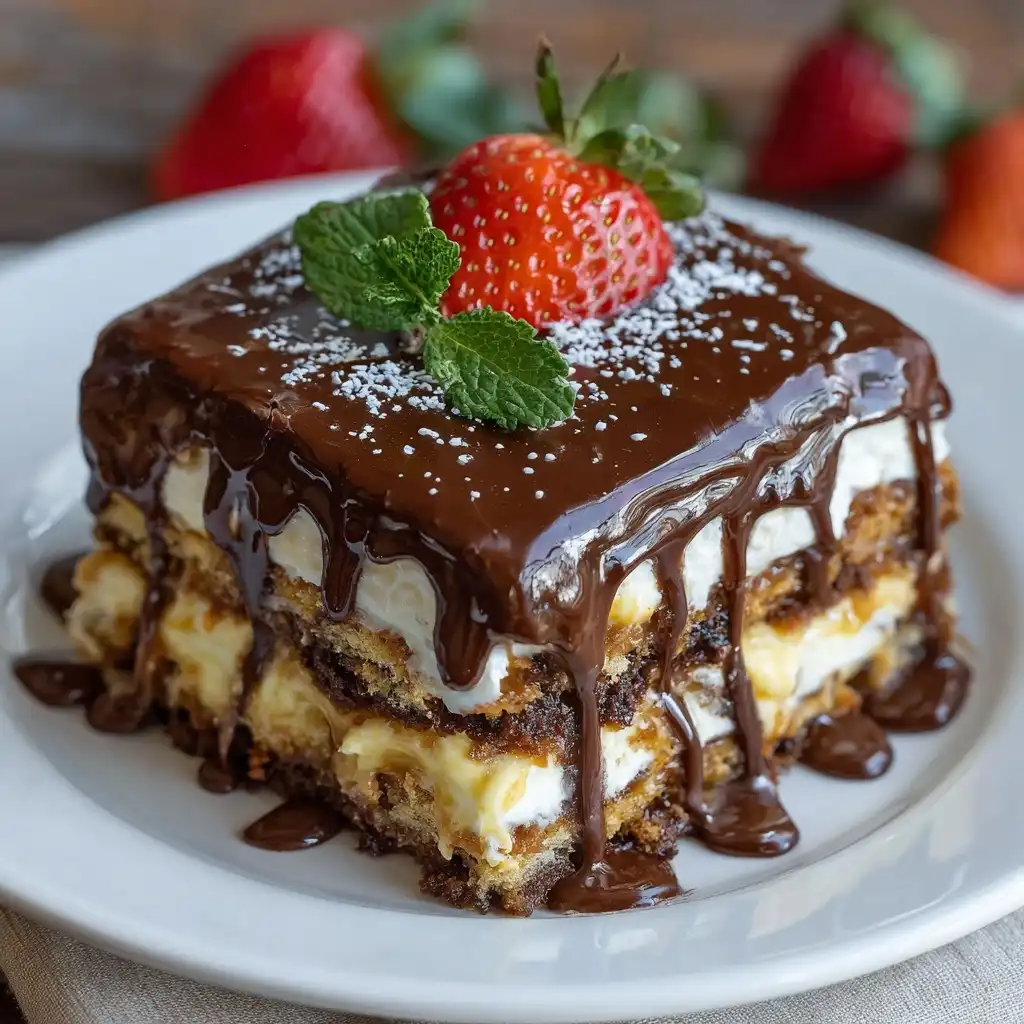 No-Bake Chocolate Eclair Cake