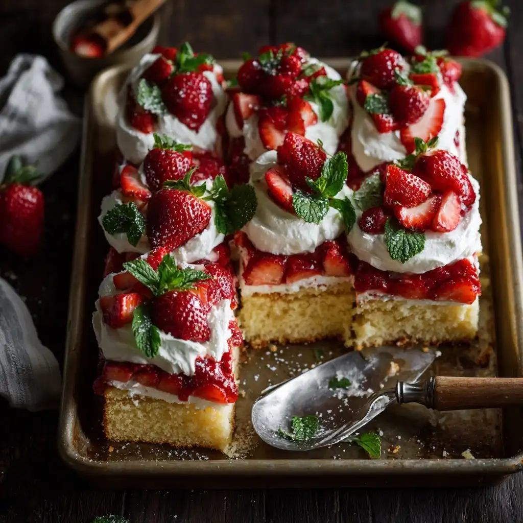 Sheet Pan Strawberry Shortcake for a Crowd