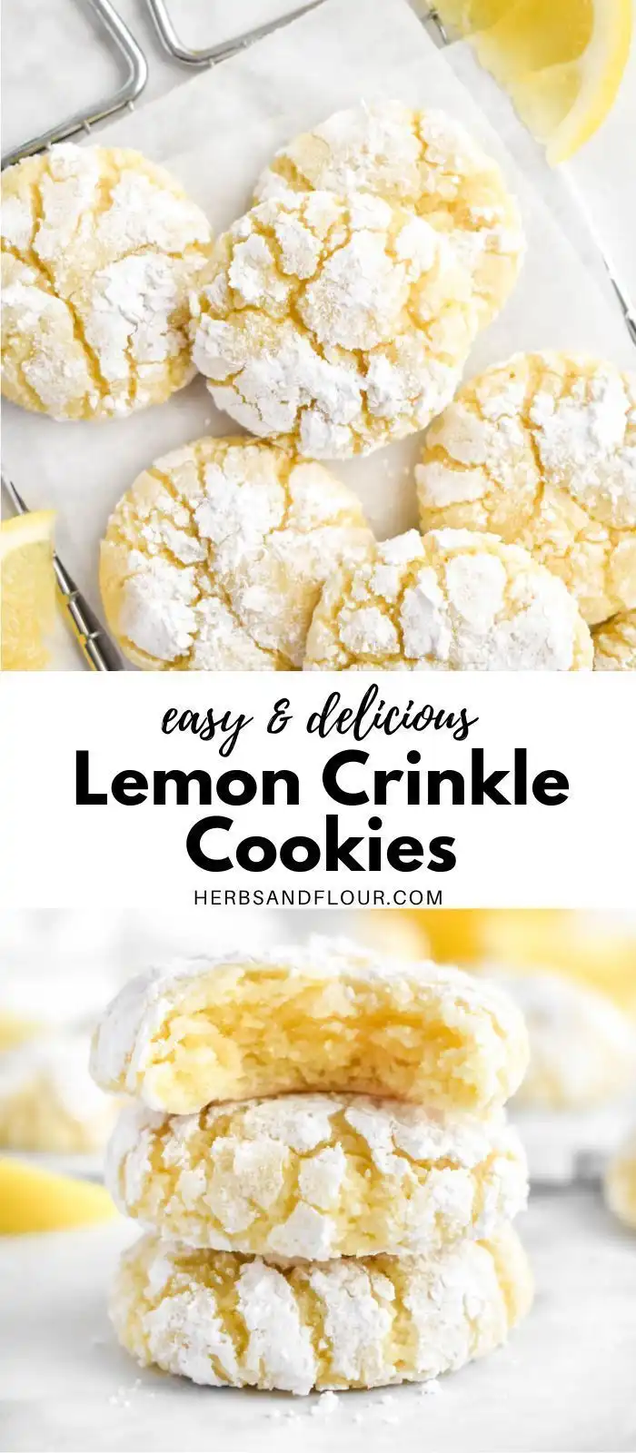 Lemon Crinkle Cookies - Herbs & Flour