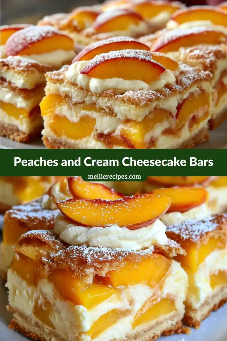 Peaches and Cream Cheesecake Bars