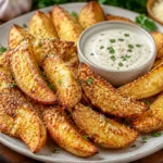 Baked Garlic Parmesan Potato Wedges - Crispy, Flavorful, and Easy Oven-Baked Snack Recipe