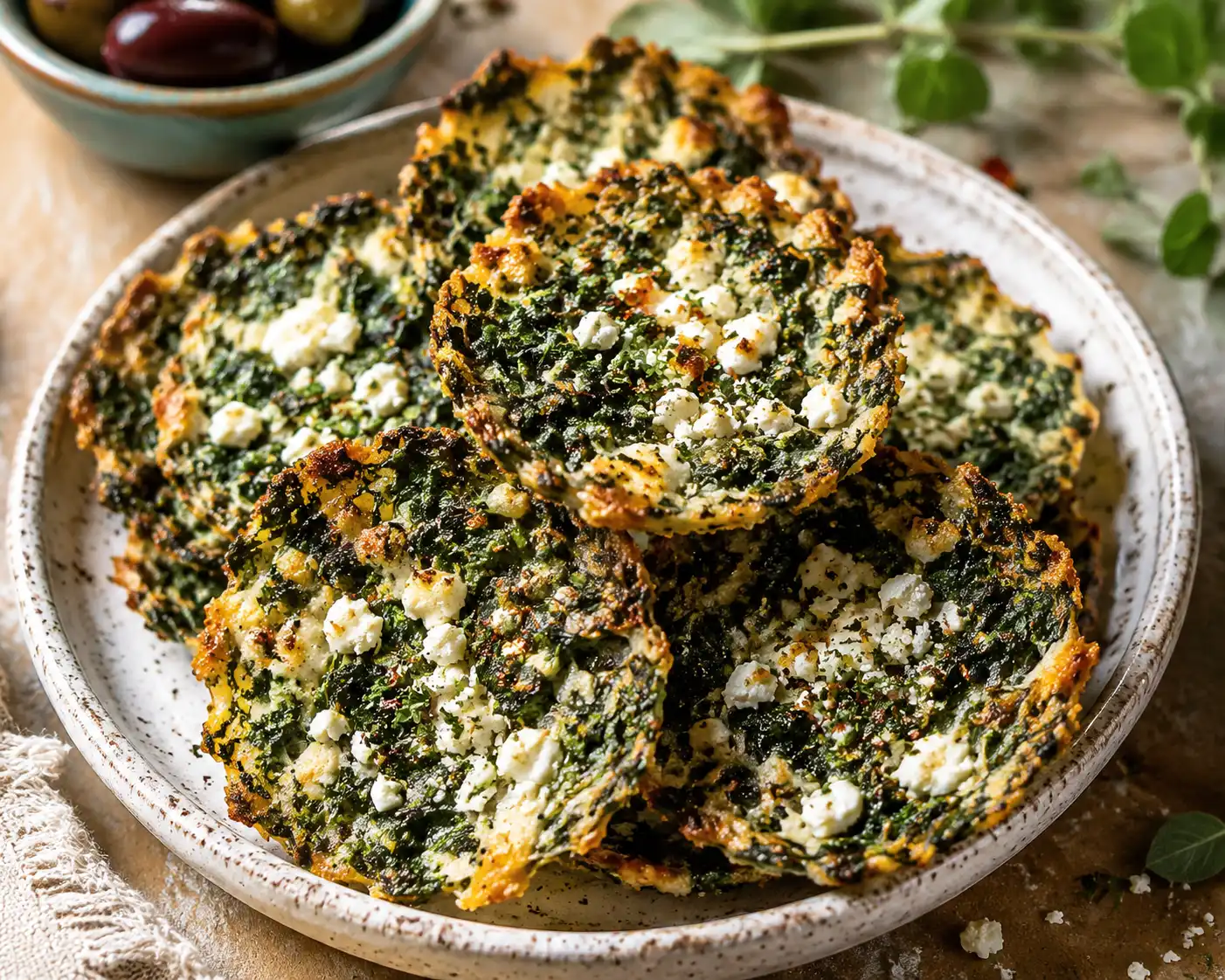Mediterranean Spinach and Feta Crisps