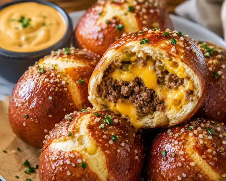 cheeseburger pretzel bombs